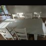 Solid wood extending dining table & 6 chairs-upcycling project Image 3