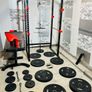 Olympic weight bar power rack bench dumbbells Image 9