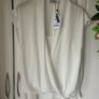 top Bnwt white chiffon wrap effect front size xl Image 7
