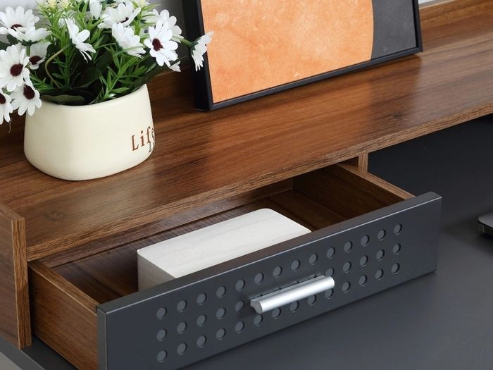 New Computer Desk with Monitor Stand, Drawer and Storage Compartments. Compact Desk for Home Office