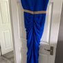 Virgos Lounge Blue Gold Party Occasion Bridesmaid Wedding Prom Maxi Dress Size 8 36 Image 5