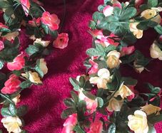 Selection 2 - 2 x Pink and Peach Rose Fake Artificial Flowers  Garland, approx 2.5m long each Wedding Arch