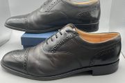 Loake Black Leather Woodstock Brogue Mens Shoes Size UK 7.5 G - Wide Fit