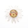 Vintage 925 Sterling Silver Real Flowers Sun Brooch Image 3