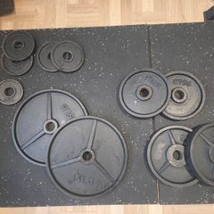 FULL SET of Iron cast Barbell plates (235lb total)