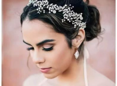 Pearl Rhinestone Hair Headband Tiara Hairpin For Women Bride Party, Wedding, Communion