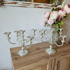 Vintage Silver Plated Candelabra Pair