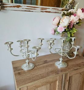 Vintage Silver Plated Candelabra Pair