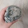 Druzy moss agate skull Image 4