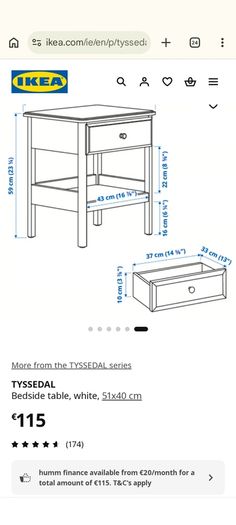 White bedside locker