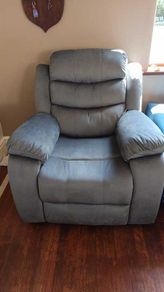Single Chair Fabric Recliner Sofa - grey