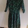 Trashy Diva by Candice Gwinn Vintage Style Green & Black Midi Dress Image 5