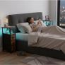 Bedside Table Set of 2, Narrow Side Table with Charging Station Image 9