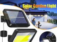 main image for ad 37644 100 LED Solar Powered PIR Motion Sensor Wall Flood Light Security Outdoor Garden