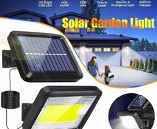 37644 100 LED Solar Powered PIR Motion Sensor Wall Flood Light Security Outdoor Garden
