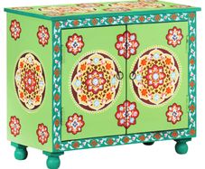 Hand Painted Sideboard Multicolour 70x35x60 cm Solid Mango Wood