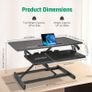 _Sit-stand desk height-adjustable desk top, ergonomic desk converter for computers, laptops and office supplies, compatible with monitor holder, black Image 8