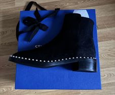 Stuart Weitzman Easy On Pearl Boots NEW IN BOX SZ 7 RRP 675