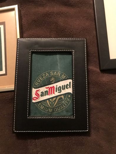 Framed San Miguel Linen Bar Signs
