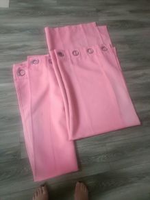 pink curtains
