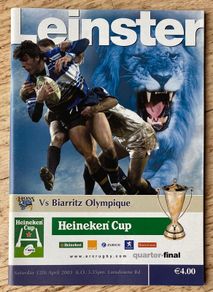 2003 Leinster v Biarritz - Heineken Cup Programme & Ticket