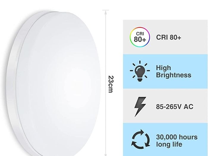LED Ceiling Lights Bathroom, 24W 2200LM Ceiling Lights, 150W Equivalent, IP54 Waterproof, 5000K Daylight Modern Embedded, for Bathroom Bedroom Kitchen Living Room Hallway Balcony (FREE POSTAGE)