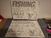 Fishing decals / stickers x 2