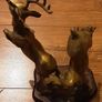 brass prancing stag and deer, Image 2