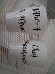 Mother of the Bride and Bridesmaid mugs
