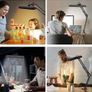 NEW SALE | Desk Lamp Clamp - Swing Arm Desk Lamps for Study - Eye-Caring LED Desk Light - 3 Light Modes x 10 Brightness Levels - 12W - Rose Gold Image 3