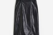 H&amp;M Womens Black Crocodile-patterned Coated bandeau dress EU 42
