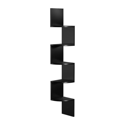 FREE P&P  5-Tier Wall-Mounted Corner Shelf, Wooden Display Shelf, for Kitchen, Bedroom, Living Room, Study, Black