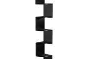 FREE P&amp;P  5-Tier Wall-Mounted Corner Shelf, Wooden Display Shelf, for Kitchen, Bedroom, Living Room, Study, Black