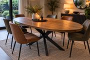 Ez Living Oval Oak Dining Table 200cm Brand New