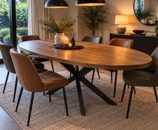 Ez Living Oval Oak Dining Table 200cm Brand New