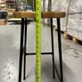 Solid Wood Bar Stool with Black Metal Frame Image 5