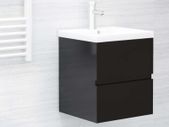 Sink Cabinet with Built-in Basin High Gloss Black Chipboard