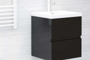 Sink Cabinet with Built-in Basin High Gloss Black Chipboard