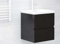 main image for ad Sink Cabinet with Built-in Basin High Gloss Black Chipboard