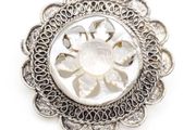 935 Mother Of Pearl Sterling Silver Brooch Pendant