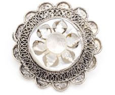 935 Mother Of Pearl Sterling Silver Brooch Pendant