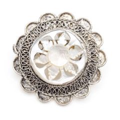 935 Mother Of Pearl Sterling Silver Brooch Pendant