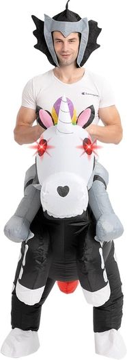 Creations inflatable Halloween Costume Ride A Skeleton Unicorn Ride On Inflatable Costume - Adult Unisex One Size (FREE SHIPPING)