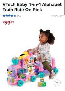 VTech Baby 4-in-1 Alphabet Train Ride On Pink