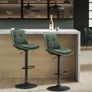 Bar Stools Set of 2 with Backrest  Green Black Grey Brown Image 7