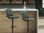 Bar Stools Set of 2 with Backrest  Green Black Grey Brown