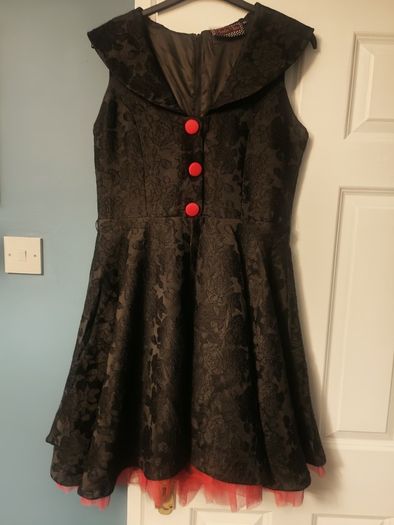 Voodoo Vixen black and red midi dress in XL