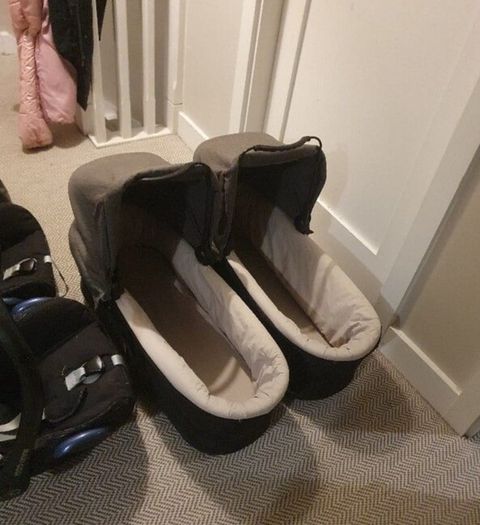 Mountain Buggy Duet Luxury Herringbone Twin Buggy + Carrycots & Car Seats