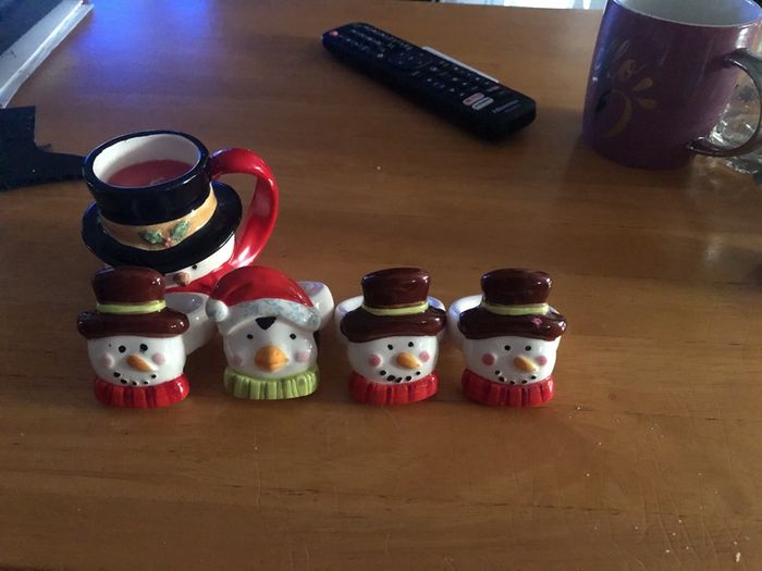 xmas napkin rings & candle