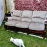 Vintage 3-Seater Sofa - Solid Wood Frame Image 2